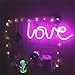 Neon Love Signs Light LED Neon Art Decorative Lights Wall Decor for Girls Bedroom House Bar Pub Hotel Beach Recreational (purple love)