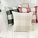 Home Brilliant Retro Checkers Plaids Farmhouse Tartan Soft Cotton Linen Home Decoration Throw Pillow Covers Shams Cushion Cases Cover Sofa, 2 Pack, 18x18 inches(45x45cm), Beige White