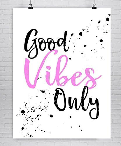 Good Vibes Only Art Print, Inspirational Quote Poster, Office Wall Art **unframed**