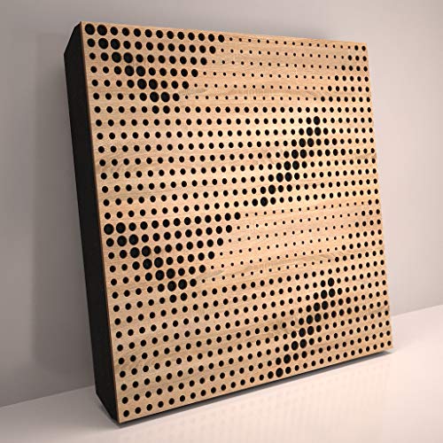 (4 Pack) Sound Absorption-Diffuse Acoustic Panel «Wilds» for rec.studio | Wood laminated: (Sonoma)