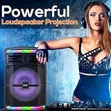 Pyle Portable PA Speaker Bluetooth 600W Karaoke with Wheels & Lights view 3