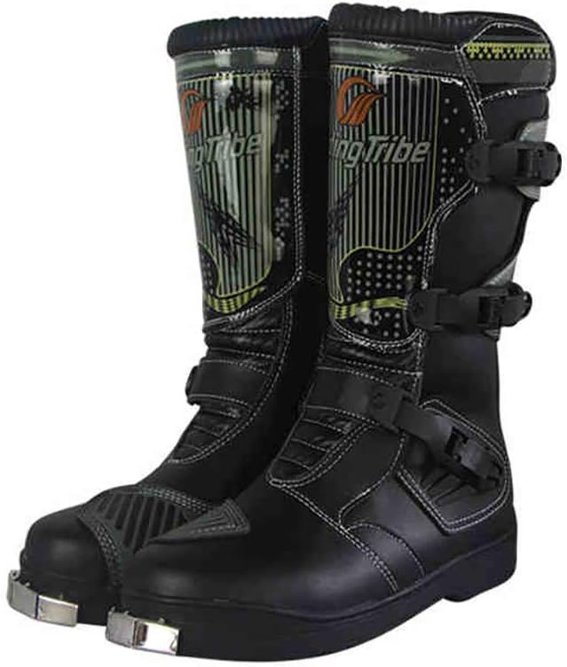Lixibei Men's Motorcycle Boots Rider Adult Motocross Motorbike Quad Dirt Bike ATV Off Road Racing Enduro Boots in Orange,Black,43