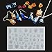 Jeteven 11.6x7.3x0.8centimeter/4.6x2.9x0.3inch Cabochon Small Silicon Earring Necklace Pendant Mold For Epoxy Resin Jewelry Nail Art Making DIY Craft Heart, Moon, Five-pointed Star etc Shape