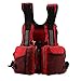 Kayaking Fishing Life Jacket Watersports Life Jacket with Multi-Pockets whistle and Reflective Stripe ( Color : Red )