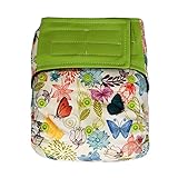 Charcoal Bamboo AIO All-In-One Cloth Diaper w/ Pocket, Hook-and-Loop (Spring)