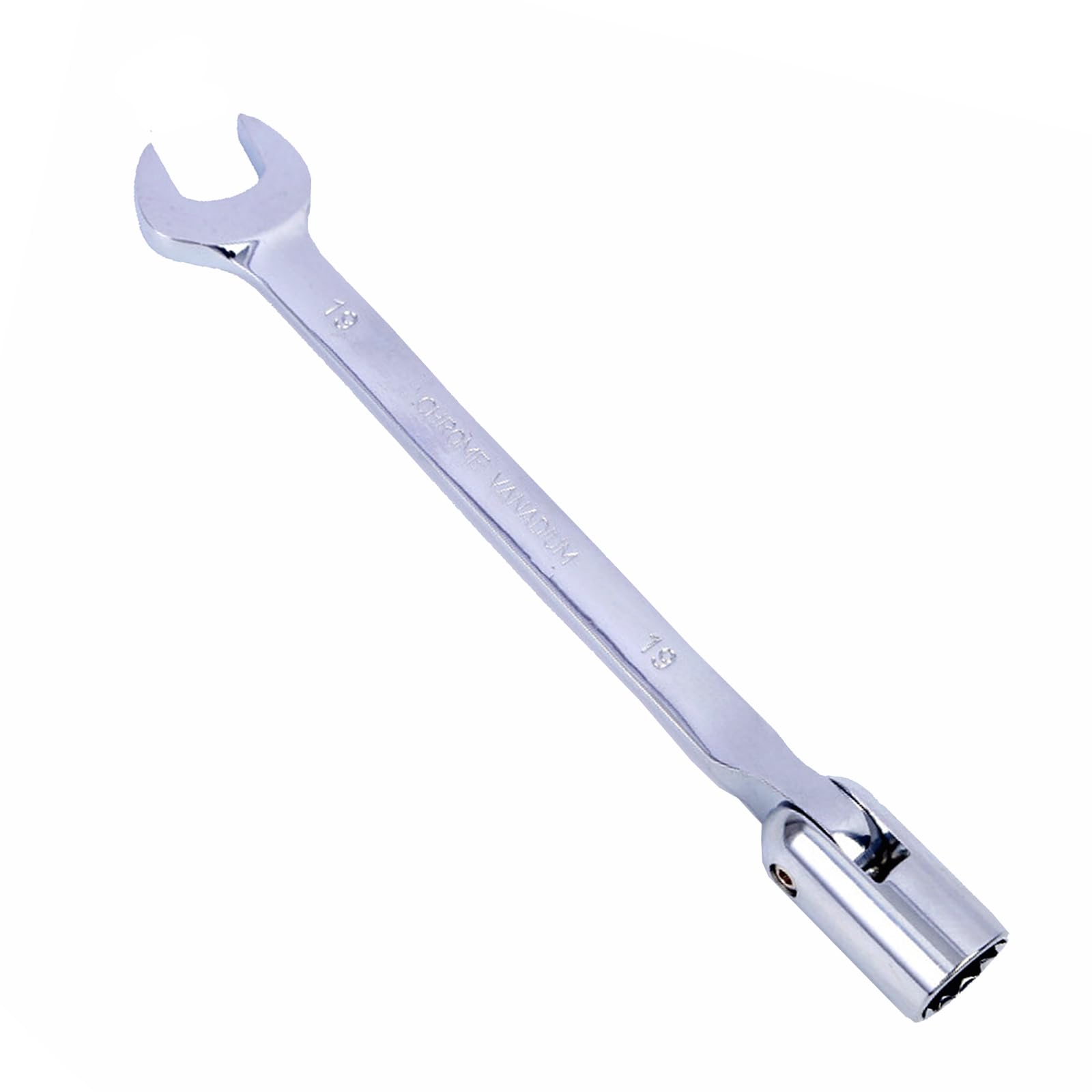 Vokenforu 19mm Socket Spanner, Ratchet Combination Wrench, Hardened Chrome Vanadium Steel Open End Spanner Metric