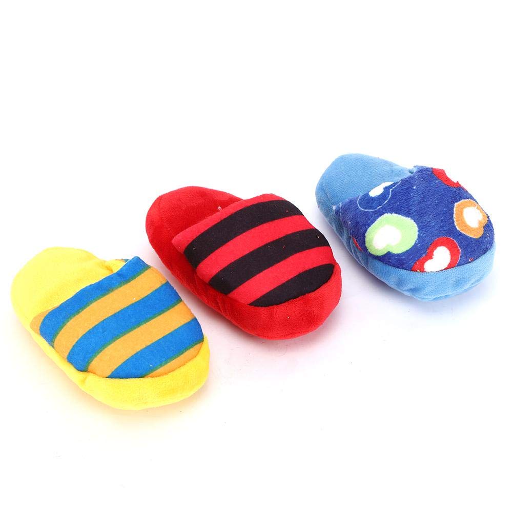 3pcs Squeaky Plush Dog Toys, Cute Pet Plush Toys Slipper Shape Dog Chewing Toys for Large Dogs and Medium Dogs Toys Puppy Toys Squeak
