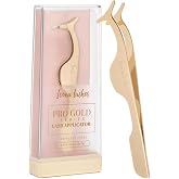 Icona Lashes Eyelash Applicator - 24K Gold-Plated Stainless - False Eyelashes &amp; Lash Extensions - Contoured Tip for Precise Application &amp; Ergonomic Handle for Comfortable Grip - Case Included