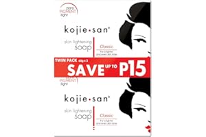 Kojie San Skin Brightening Soap - Original Kojic Acid that Reduces Dark Spots, Hyperpigmentation, & Scars with Exfoliating Soap Net Included - 65g x 2 Bars