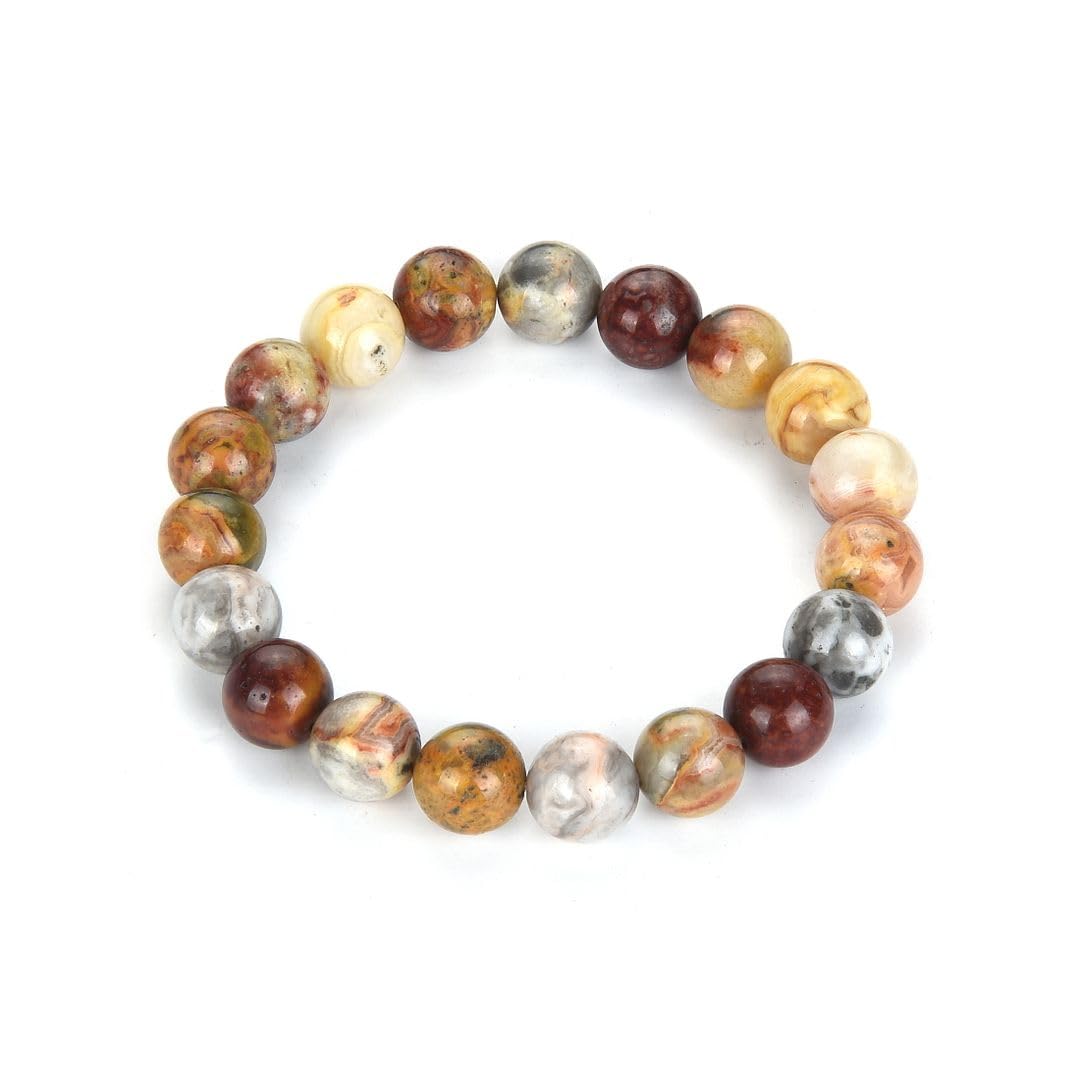 Adabele 1pc Natural Stretch Gemstone Bracelet 10mm (0.39") Bead 7 Inch to 8.5 Inch Healing Crystal Energy Quartz Chakra Jewelry Women Men Birthday Gift, 7.5 Inch, Stone