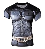 2016 Batman Avengers Costume Marvel Comics Mens Compression T shirt (XL, Batman)