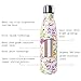 Y-Chen Double Walled Stainless Steel Vacuum Water Bottle, Portable Travel Sports Leak-Proof No Sweat Cola Shape Bottle Keep You Drink Cold & Hot,17oz(500ml) Purple Flower