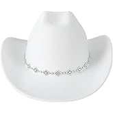 Verdusa Women's Western Cowboy Hat Rhinestone Wide Brim 2026 Cowgirl Hat