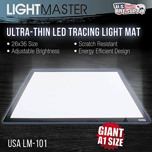 US Art Supply Lightmaster Giant 451/4" Diagonal (A1) 26 3/4" x 36 3/4" LED Lightbox Board 12