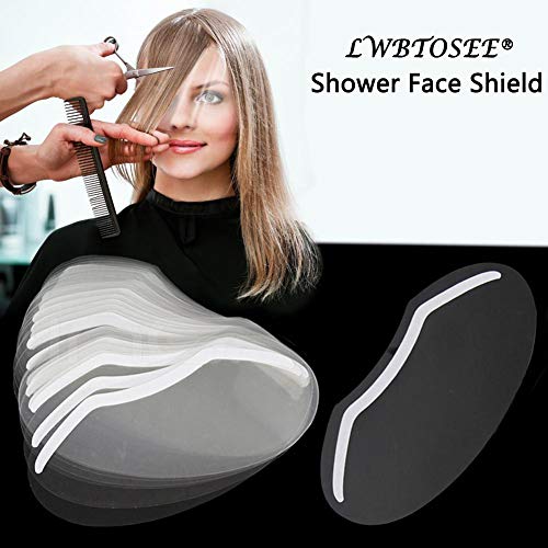 LWBTOSEE 100PCS/Pack Hairdresser Transparent Clear Hairspray Shield Mask Makeup Protector Barber Hairspray Shield Mask Bang Trim Hair Cutting Tools Hair Salon Face Protection Mask