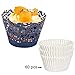 DIYxin 60Pcs Lace Cupcake Wrappers+ 60Pcs White Cupcake Liners for Wedding, Birthday Party, Navy Blue