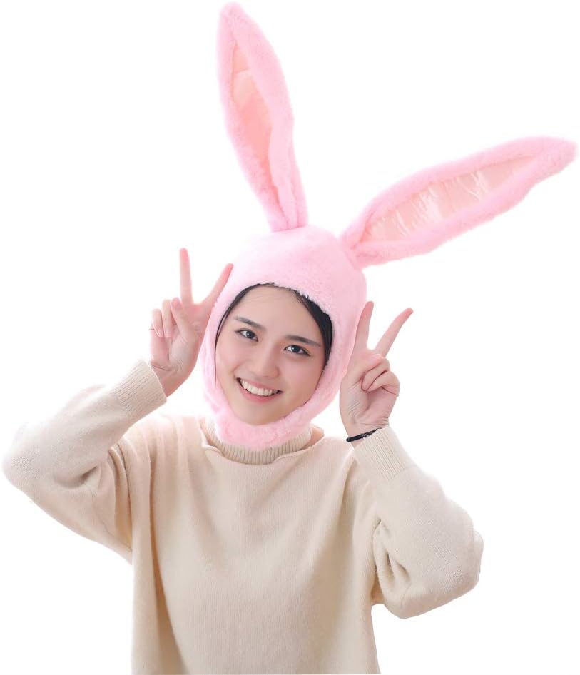 Cuteboom Rabbit Hat Eastern Bunny Hat Bunny Ears Funny Party Hats Holiday Hat Cute Costume for Men and Women (Pink): Clothing