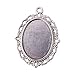 Pandahall 10pcs Antique Silver Oval Zinc Alloy Pendant Settings for Cabochon & Rhinestone, DIY Findings for Jewelry Making
