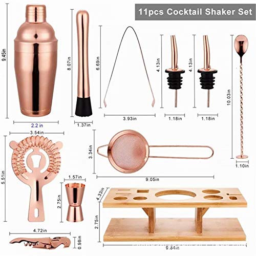ACYY Cocktail Shaker Barkeeper Set Cocktail Shaker Set Bar Shaker 11 Stücke Bartender Kit Für Mixerwein Martini… – Bild 4