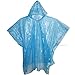 MCR Medical Pack of 10 Disposable Rain Ponchos with Hood, Blue