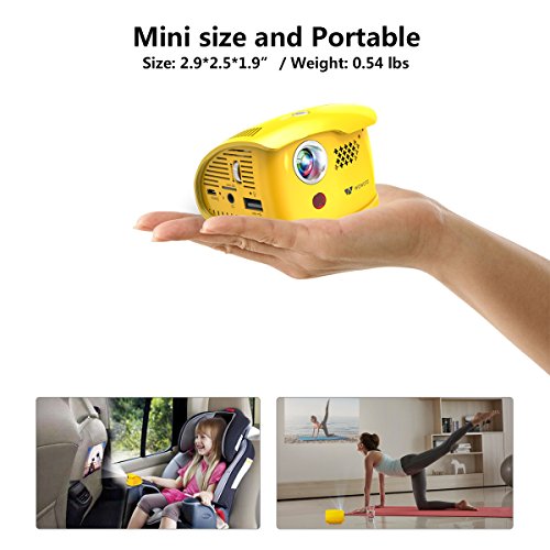 Mini Projector WOWOTO Q1 Portable 150 ANSI lm, Smart DLP Projector Built-in Battery, Android 7.1 Support Bluetooth, Wi-Fi Connection, Support Full HD 1080p, Smartphone, Laptop, USB, TF Card and APP - Thumbnail 5