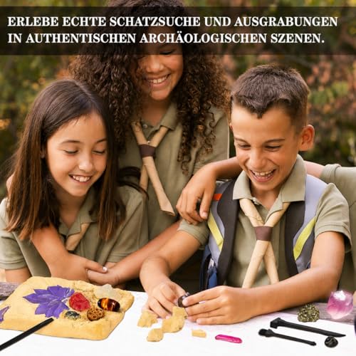 Greek Science My First Mega Excavation Set for Kids, 15 Real Crystals and Gemstones, STEM Science Toy Gift for Boys and Girls