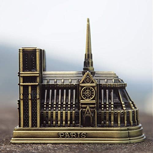 Notre Dame Memorial Model，Zinc Alloy Crafts French Church Model Ornaments Decoration