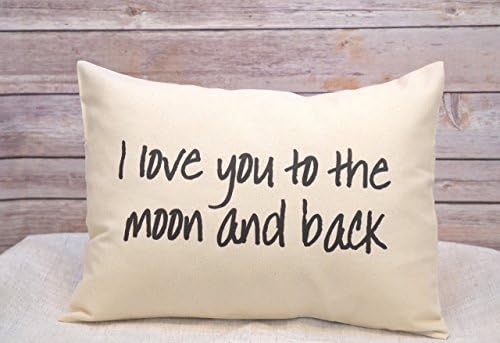 I Love You to the Moon and Back Pillow 2nd Cotton Anniversary
