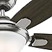 Hunter Fan 54' Contemporary Ceiling Fan with LED Light & Remote Control, Brushed Nickel Finish (Renewed)