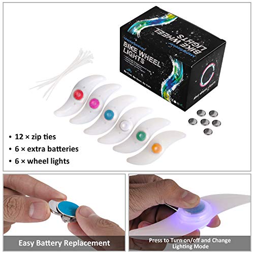 MapleSeeker Bike Spoke Lights Bike Wheel Lights with Batteries Included