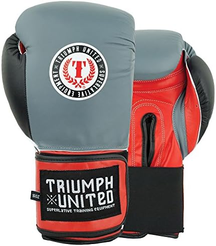 Triumph United Death Adder Velcro Sparring Gloves (Gray/Red, 14 oz)