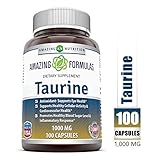 Amazing Nutrition Amazing Formulas Taurine 1000 Mg 100 Capsules - Pharmaceutical Grade - Antioxidant Amino Acid
