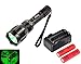 WindFire Waterproof 350 Lumens 250 Yards Green LED Coyote Hog Fox Predator Varmint Hunting Flashlight with Red Light LED Bulb Module Pressure Switch & Barrel Mount