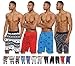 Enimay Men's Paisley Palm Tree Colored Gym Lounge Bandana Print Relaxed Shorts
