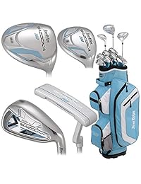 Tour Edge Bazooka 260 Set de caja para mujer, Mano Derecha, color azul blanco