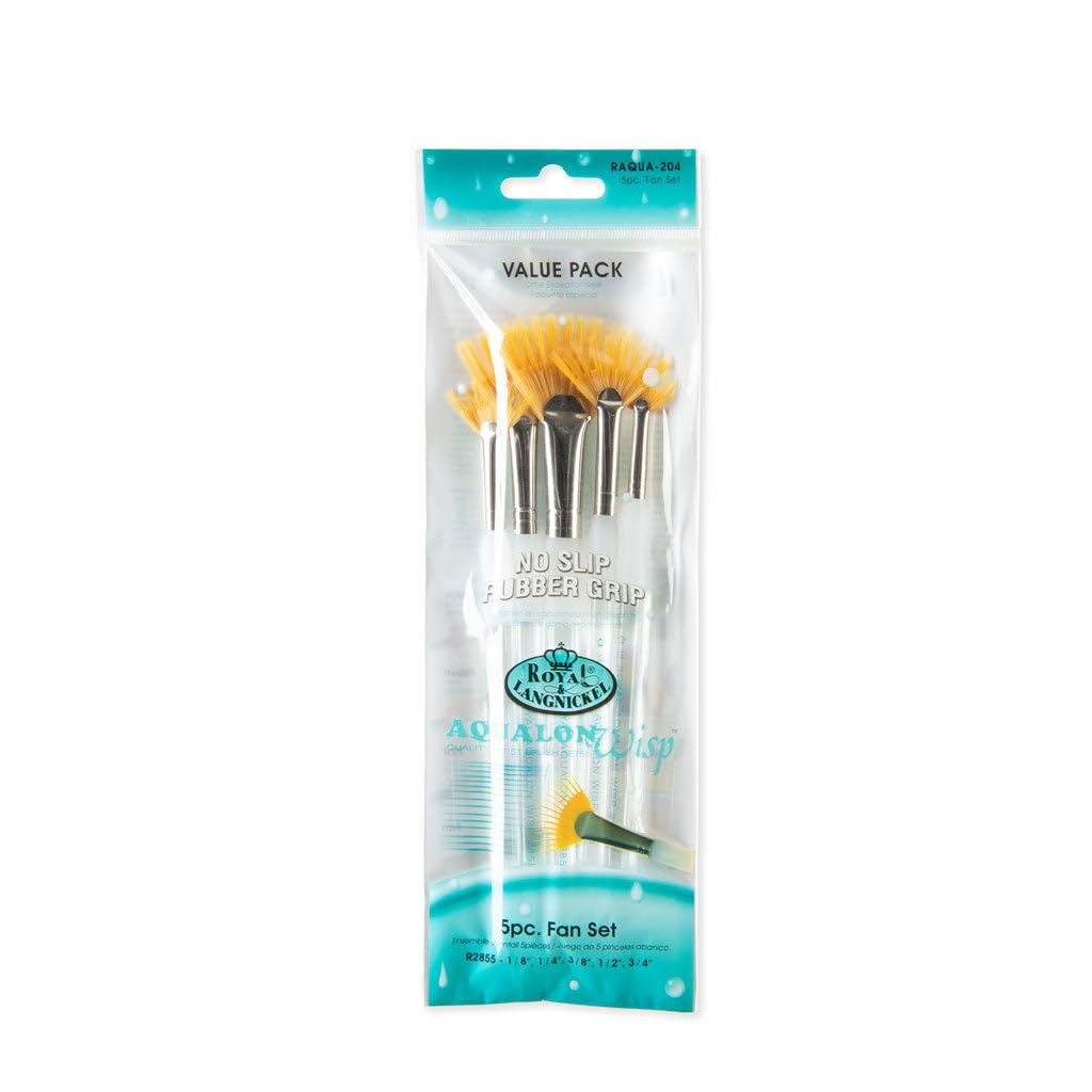 Royal and Langnickel Aqualon Wisp Fan Brush Set (Pack of 5)