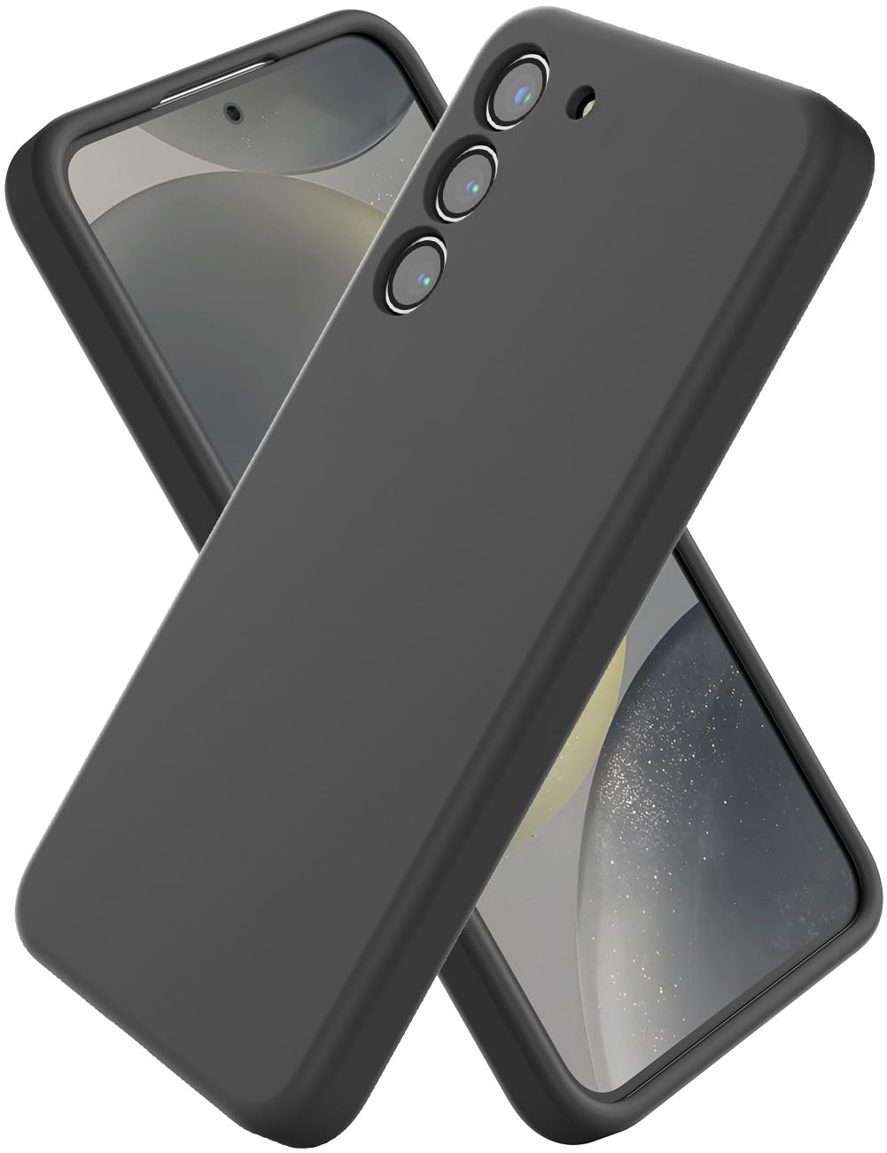 CUZMIGO for Samsung Galaxy S23 Plus Case, Soft Liquid Silicone Phone Cover with Color Variety, Slim Fit Shockproof Camera Protection Thin Cute Case for Women and Girl, Black, 6.6“