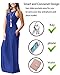 GRECERELLE Women's Round Neck Sleeveless A-line Casual Dress with Pocket, Royal Blue, Small
