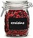Circleware Chalkboard Home Glass Canisters with Swing Top Hermetic Airtight Locking Lids Set of 3, Kitchen Food Preserving Containers for Coffee, Sugar, Tea, Cereal, 5.5”, 6.5”, 8”, Clear