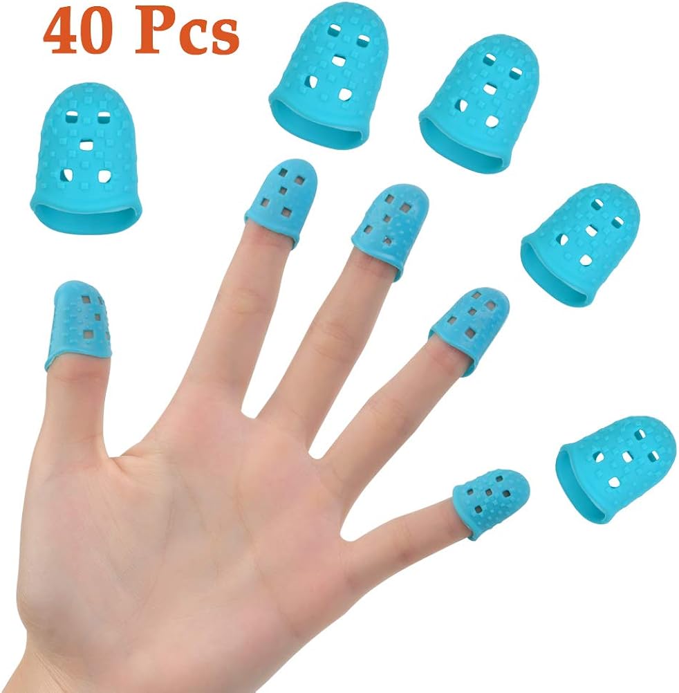 40Pcs Silicone Guitar Finger Guards, Flexible Finger Protection Covers