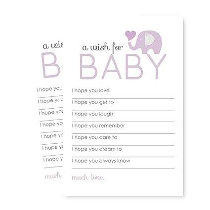 Amazon Com Purple Elephant Wishes For Baby Girl Shower Game Set Amazon Com Purple Elephant Wishes For Baby Girl Shower Game Set