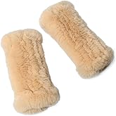 Women Real Rabbit Fur Gloves Mittens Winter Knit Warm Fingerless Hand Warmer