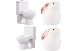 PUJIPU Set of 2 Toilet Bolt Covers Decorative, Toilet Bolt Caps Decorative, Easter Bunny Decor, Ceramic Toilets Screw Cover Caps, Rabbit Bathroom Knob Cap, Functional Bathroom Parts, Easy to Install (Small)