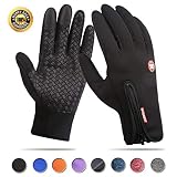 Achiou Touch screen Gloves for Winter Warm iPhone iPad Bicycling Cycling Driving Anti-Slip Gloves Running Climbing Skiing Outdoor Sports for Men Women(Black,M)