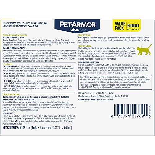 3 PETARMOR+Prevention+Fipronil+Monthly+Treatments