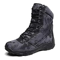 YYIN Combat Boot Men Military Tactical Desert Hiking Shoes Outdoor Sports High-top Waterproof Boots Work Special Forces Boot Anti-Slip Work Hiking Boot (Color : Gray, Size : 40)