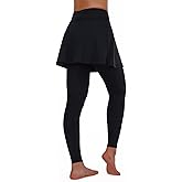 ANIVIVO Women Tennis Skirted Leggings with Pockets, Capris Yoga Leggings with Skirts&Tennis Pickleball Clothing