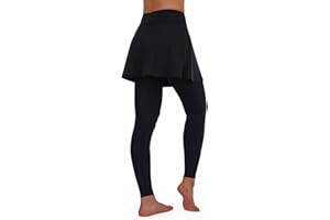 ANIVIVO Women Tennis Skirted Leggings with Pockets, Capris Yoga Leggings with Skirts&Tennis Pickleball Clothing