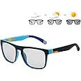 HCYCFY Photochromic Polarized Driving Sunglasses Men Square Matte Frame Eyewear Outdoor Sport Cycling UV Protection Glasses