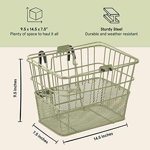 Retrospec Detachable Steel HalfMesh Apollo LiftOff Bike Basket with